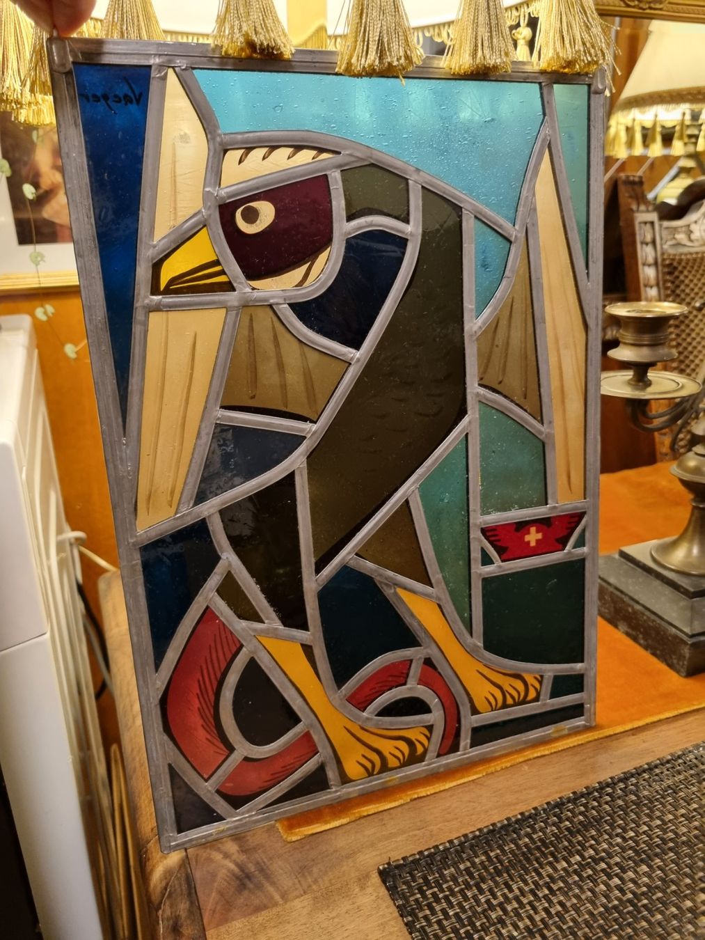 Poster & Bilder: Schweizer Bleiglasvitrage mit Adler – signiert – Gebraucht aus Scharnachtal von devin03 7