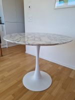 Tulpen Tisch rund Marmoroptik weiss guter Zustand