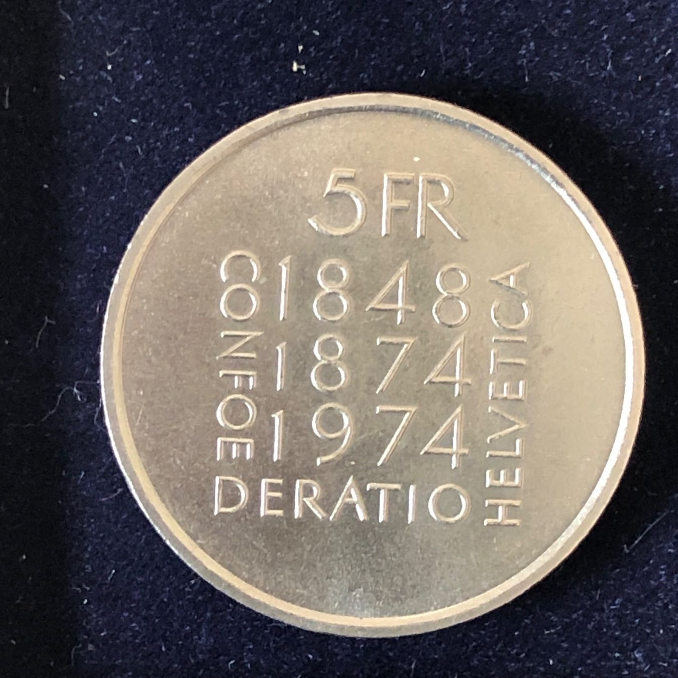 Alle Münzen: 5 Francs Constitutio 1974 – Gebraucht aus Le Mont-sur-Lausanne von Crocrodile 1