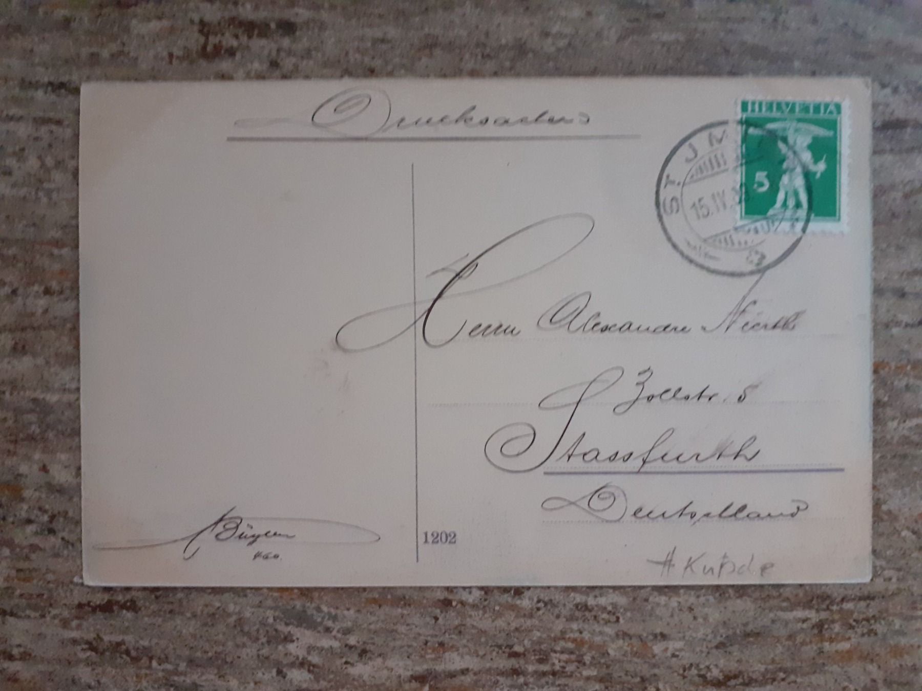 Cartoline postali: Blausee gegen Frutigen 1909 AK Mitholz Strassen Häuser Bern – Usato da Küssnacht am Rigi venduto da cartolina-1 1