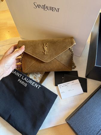 Saint Laurent YSL Sac Ligne Y – Leder / Wildleder