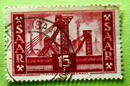 BRIEFMARKEN AUS Saarland  Industrielandschaft  GESTEMPELT