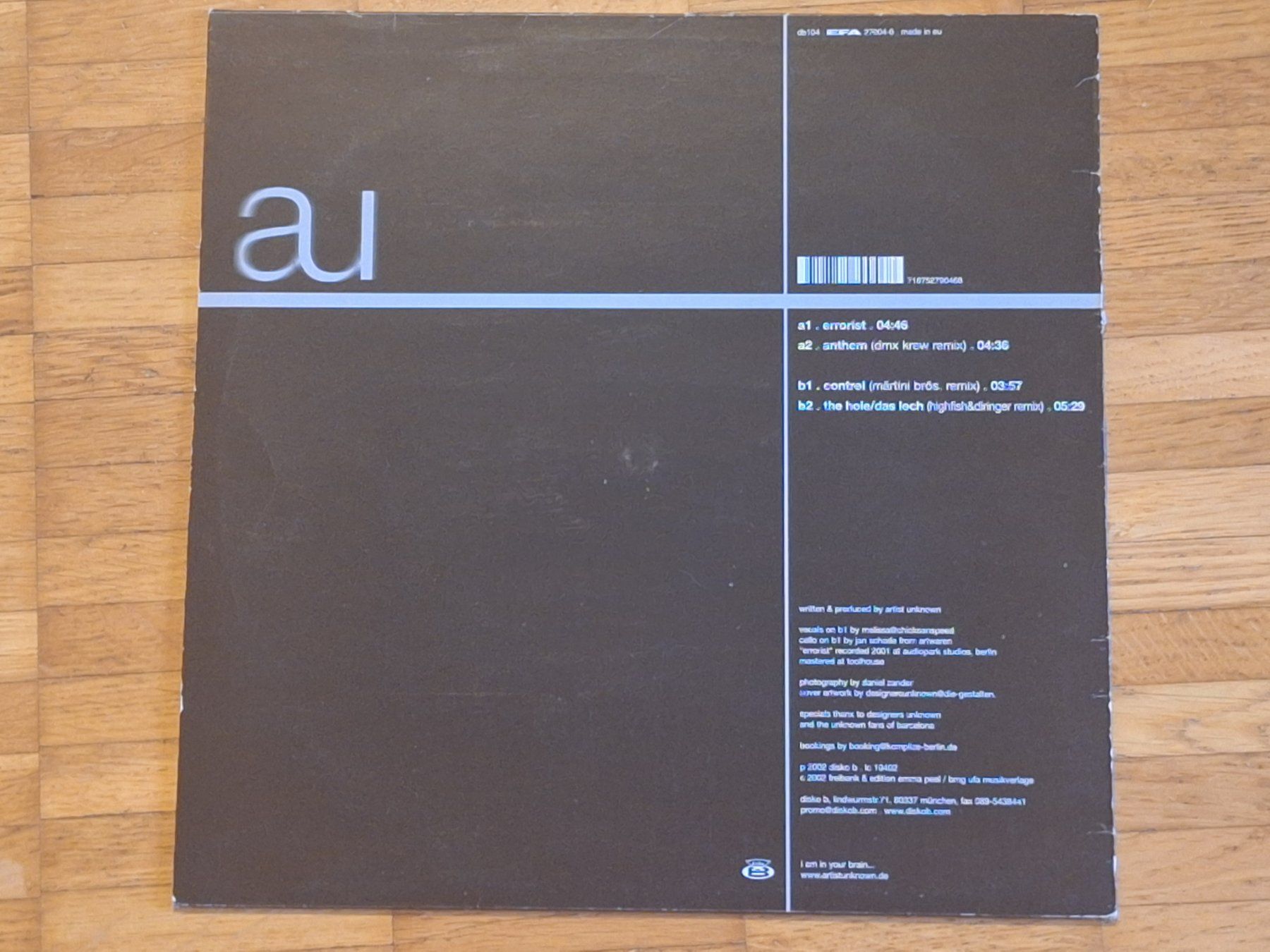 Vinyles: Artist Unknown, Errorist - 12" Maxi DE 2002 – Neuf (Voir description) à Oberentfelden par Musicud 1