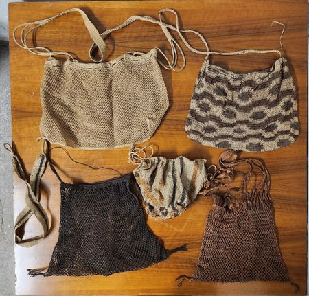 Konvolut Alte Ethno Taschen Netztaschen Handarbeit Patina