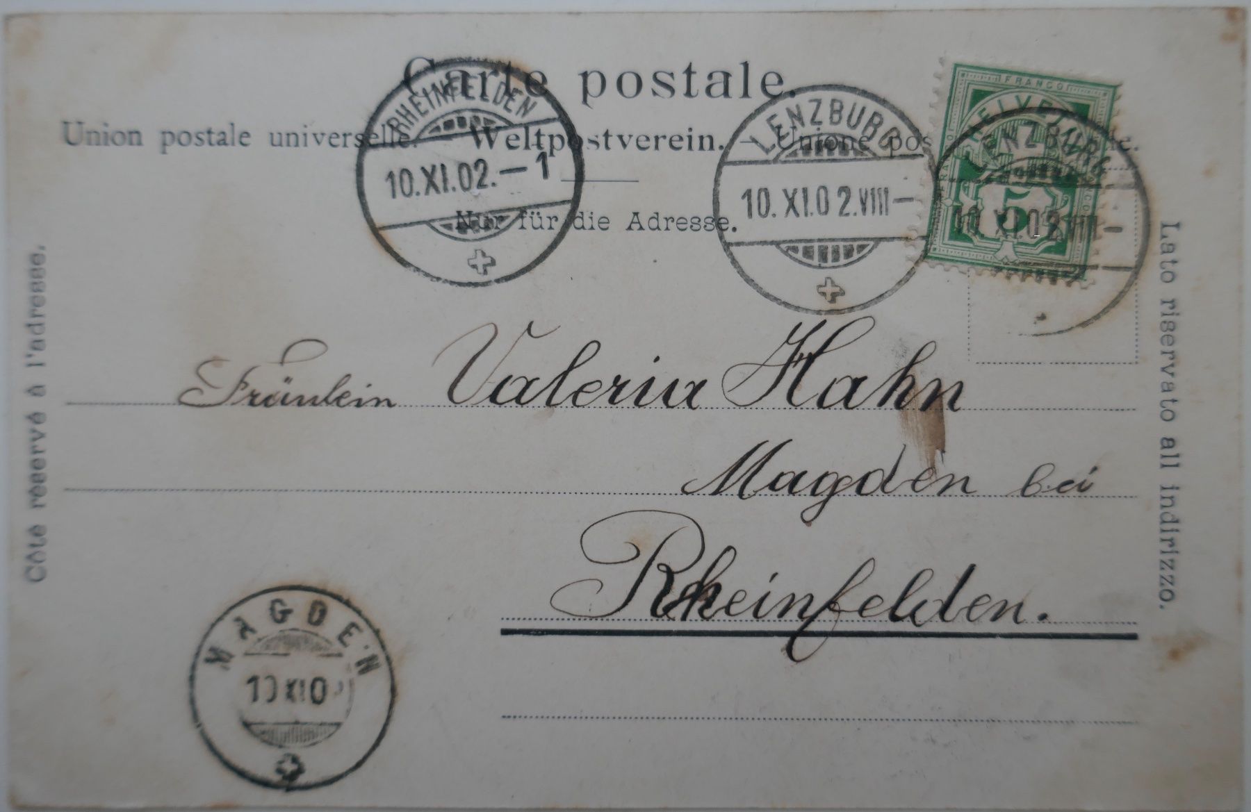 Cartoline postali: Postkarte 1902 Kandersteg und Blümlisalp – Usato da Möhlin venduto da PHILABARTIS 1