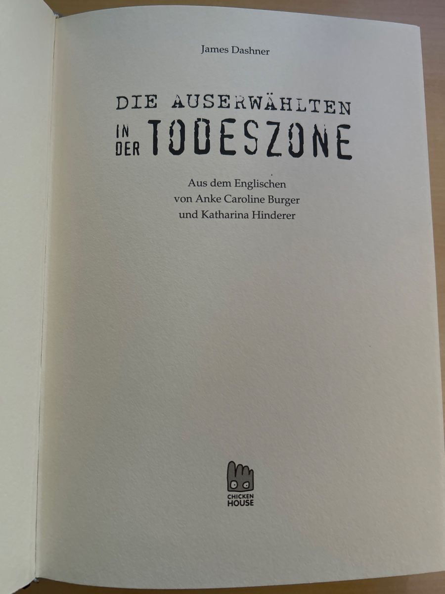 Bücher: James Dashner - In der Todeszone, die Auserwählten – Gebraucht aus Aarau von R-O-G-E-R 1