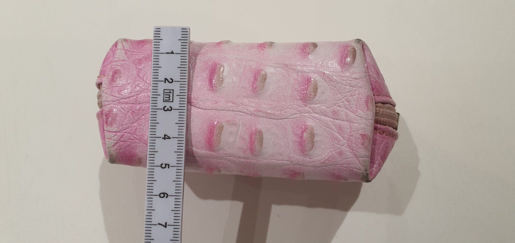 Borse: Pouch / Beutel rosa Kroko-Prägung Leder – Usato da Jona venduto da VivianPatrick 6