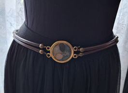 Ceinture Vintage brune 80cm