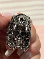 Indianer Schädel Ring aus Stahl, Grösse 66, neuwertig