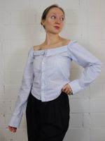 Upcycelt Bluse mit Streifenmuster - Grösse XS