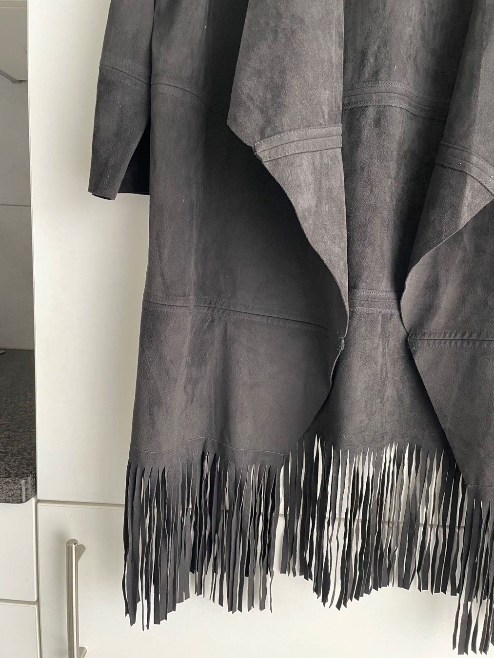 Gilet & Giacche senza maniche: BLAZER LONG OUVERT NOIR À FRANGES MINIMUM TAILLE 38 – Usato da Gilly venduto da FlorenceGill 4