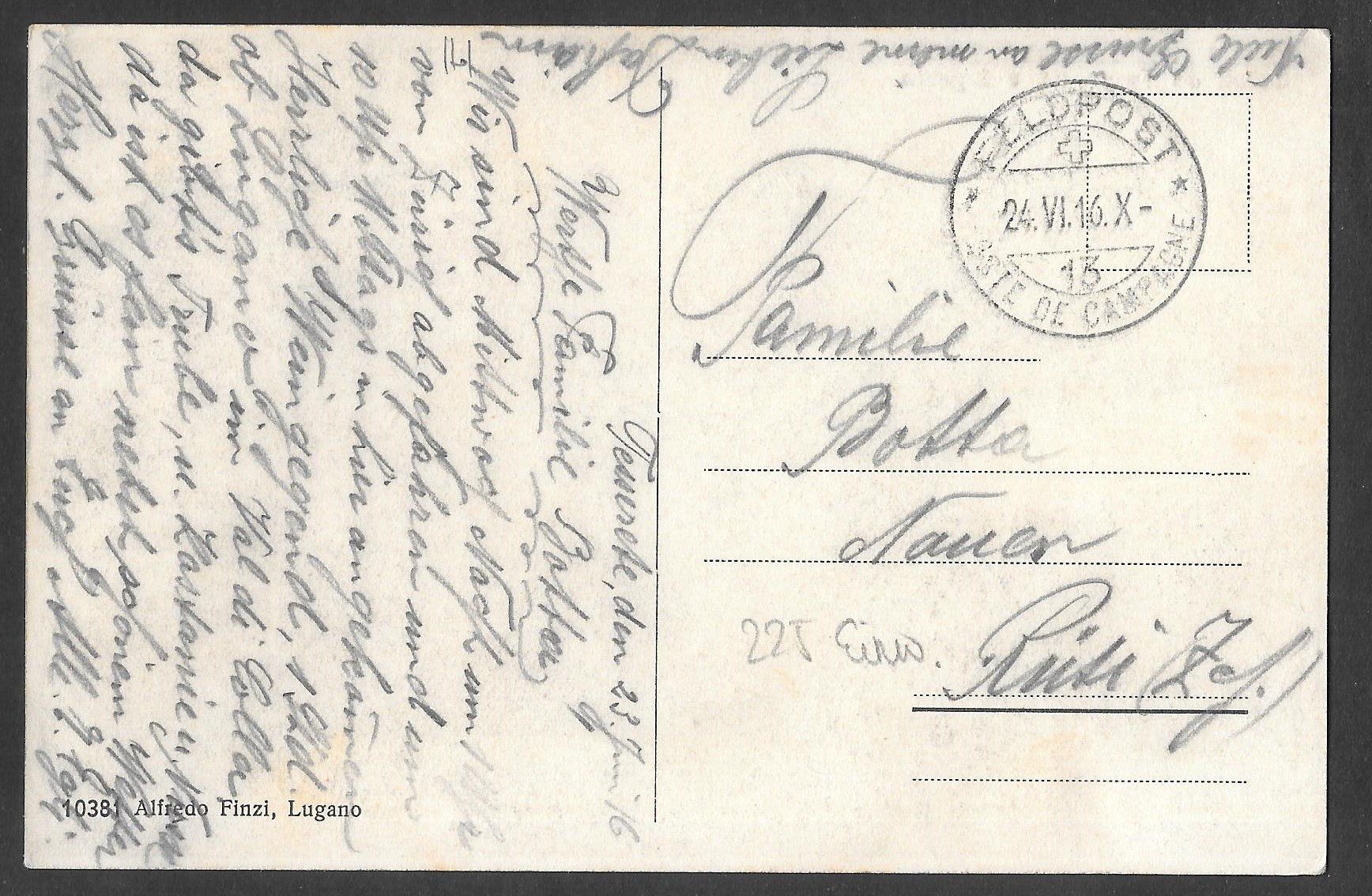 Cartoline postali: Tesserete e Bigorio Panorama Feldpoststempel – Usato da Olten venduto da clotaldi 1