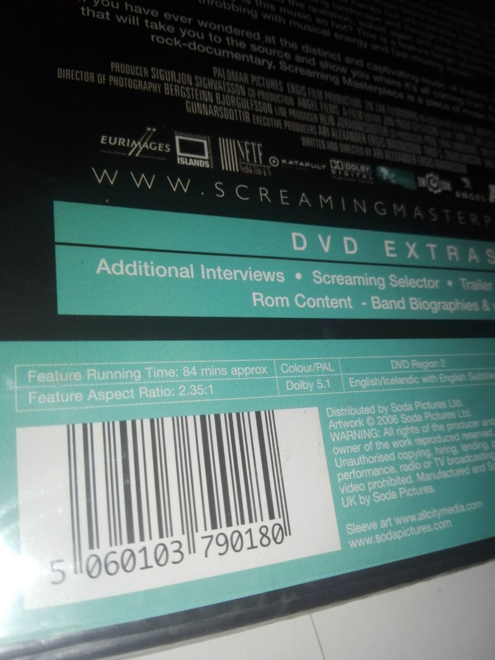 Tutti i DVDs: Screaming Masterpiece (eng & isländisch)   neu/OVP – Nuovo e nell'imballaggio originale da St. Gallen venduto da elk2021 2