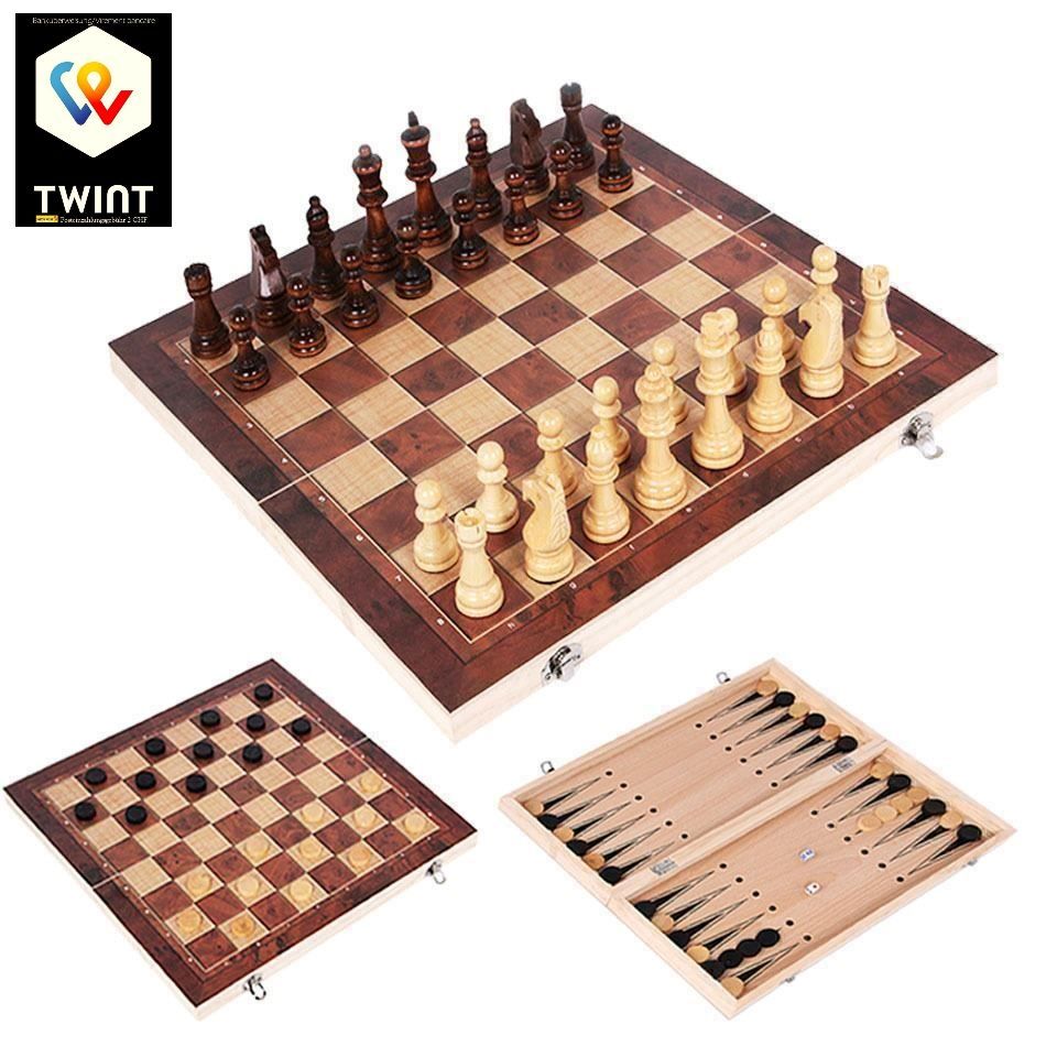Giochi: ✅ Budget Schachspiel Backgammon 3 in 1Set – Nuovo e nell'imballaggio originale da Wittenbach venduto da ChinaSeidenstrasse