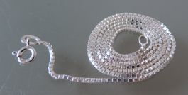 Rhodinierte Silber 925 Halskette 38 cm / 1,0 mm