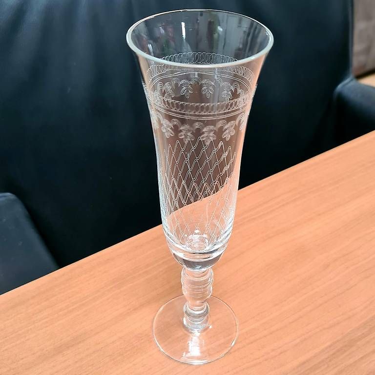 Gläser: Wein-/Prosecco Gläser geritzt, 50-iger Jahre – Gebraucht aus Oberaach von Sey-gnb5 3