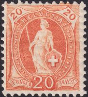 1900 Stehende Helvetia: 66E.c ungebraucht +Gummi, Kat: 60.-+