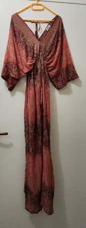 Robe longue imprimée soie melangée Bigg Bull taille unique