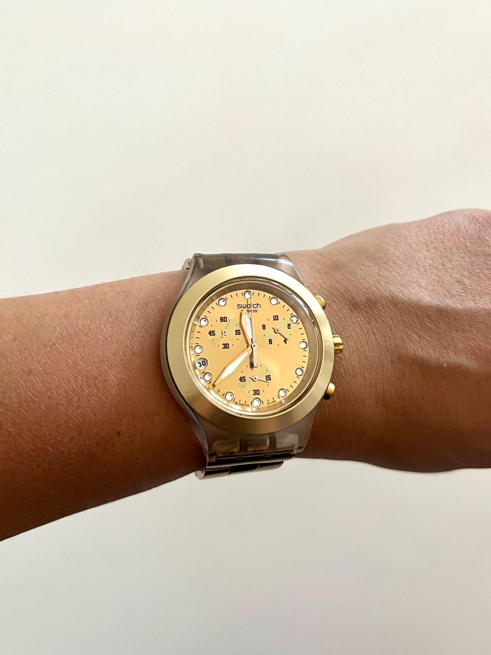 Swatch Orologi: Goldige Swatch Irony diaphane Chronigraph – Usato da Basel venduto da JJ.Elena 5