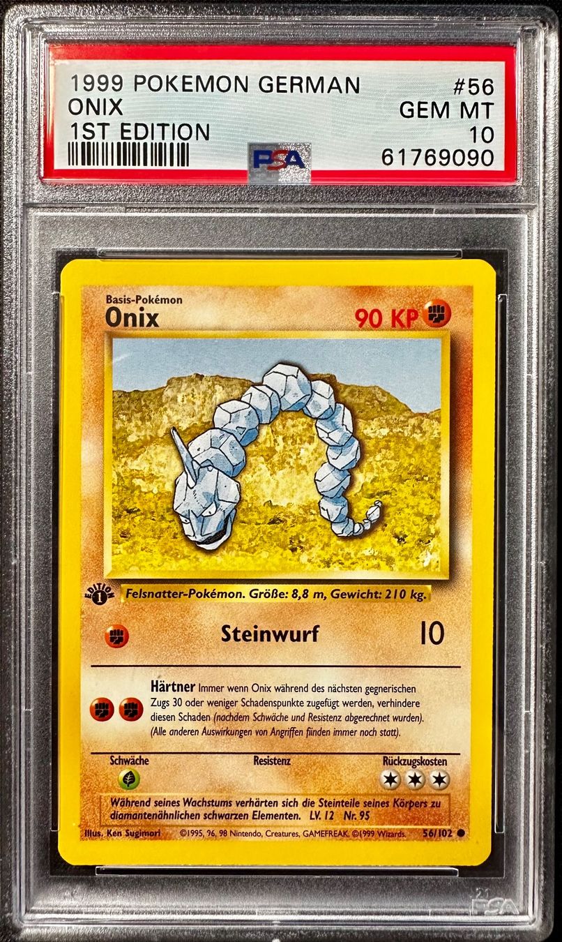 Pokémon Carte collezionabili: Pokemon Onix 1st Edition PSA 10 Deutsch Base Set – Nuovo (secondo la descrizione) da Müswangen venduto da Pokemoncollector