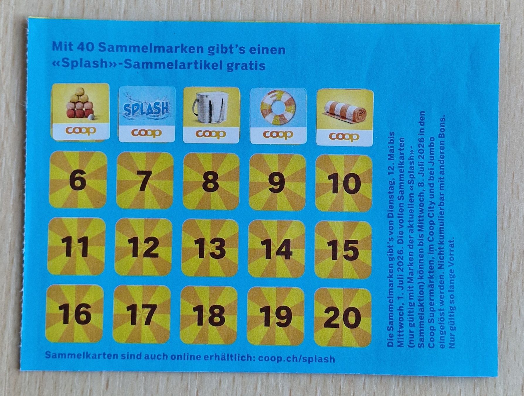 Coop Timbres & points: Coop SPLASH: 5 Sammelmarken – Neuf (Voir description) à Burgdorf par Ilsebill12