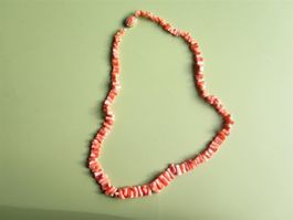 (22O)  KETTE rote Korallen, alt