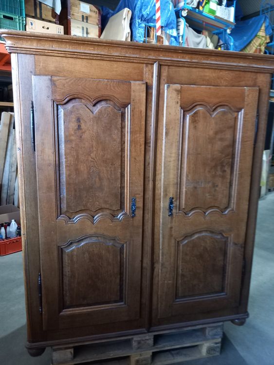 Grande Armoire Ancienne En Chêne - H 210 X L 140 X P 70 Cm - Bon état