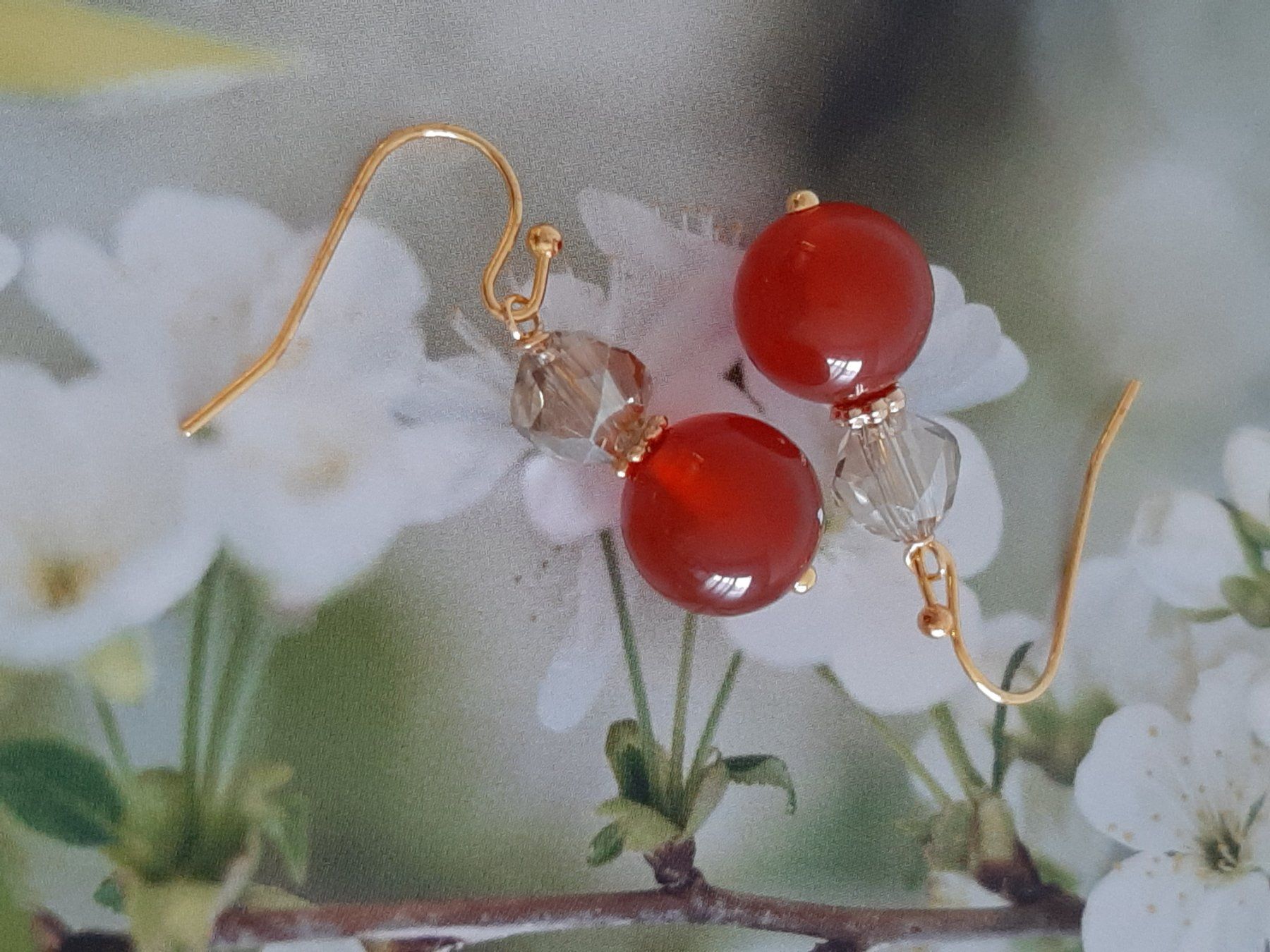 Orecchini pendenti & Orecchini a lobo: Ohrschmuck aus Karneol ! – Nuovo e nell'imballaggio originale da Allschwil venduto da Weyli18 2