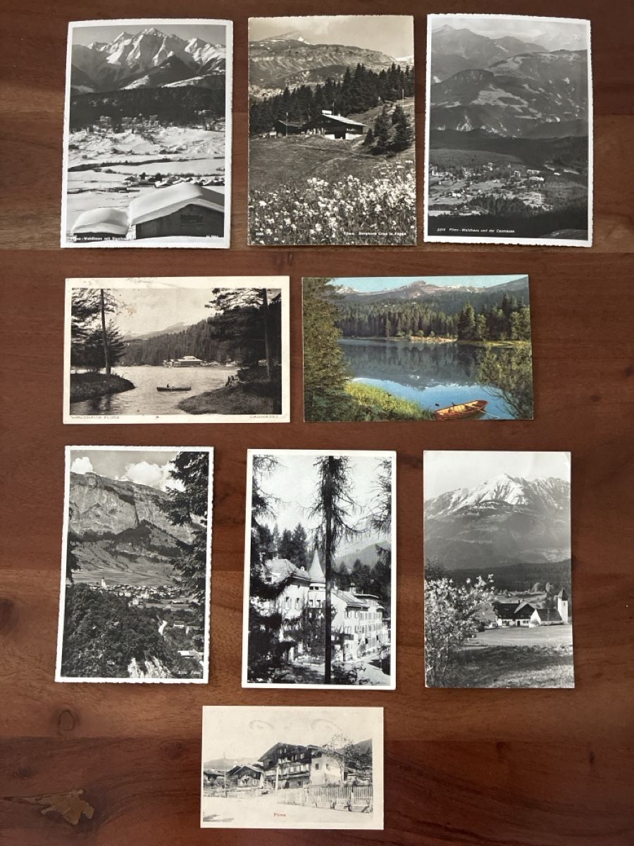 Cartoline postali: 18 Ansichtskarten Schweiz von Flims GR – Usato da Oftringen venduto da Cla.vD.74