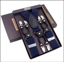 Hosenträger blau, Y-Form mit 6 Clips