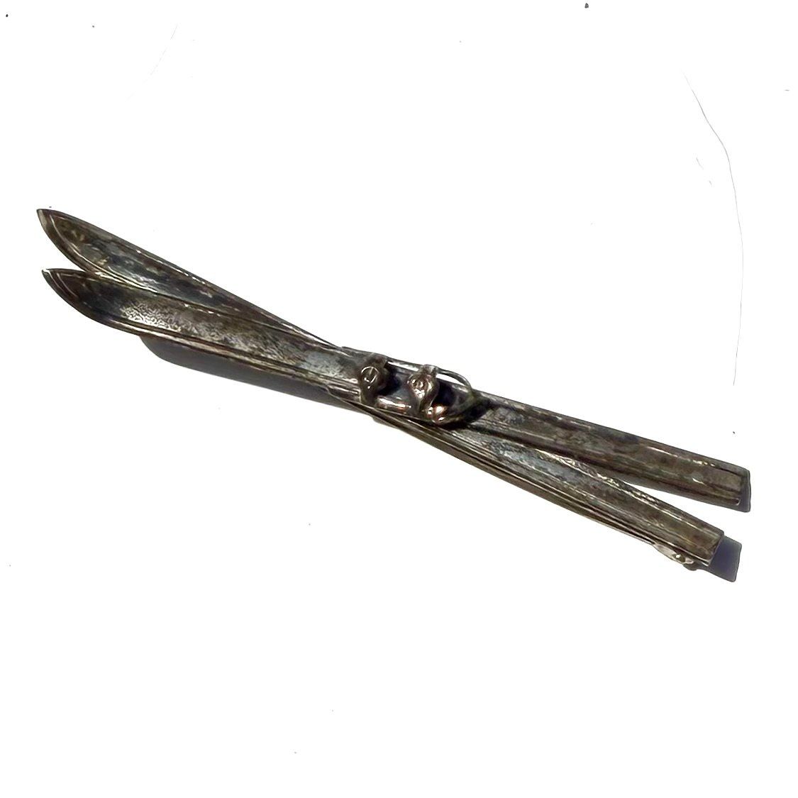 Spille & Fermagli: Antike Brosche Silber "alte Skis" (gestempelt 800) – Usato da Adliswil venduto da duwidu