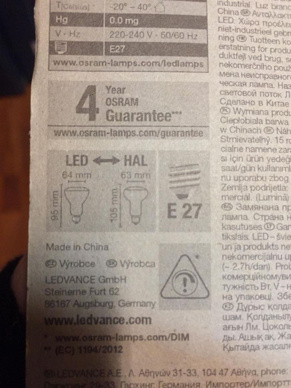 Lampadine & Illuminazione: LED Osram,E27,dimmbar,R63,827-369 – Nuovo e nell'imballaggio originale da Recherswil venduto da paulchen09 7