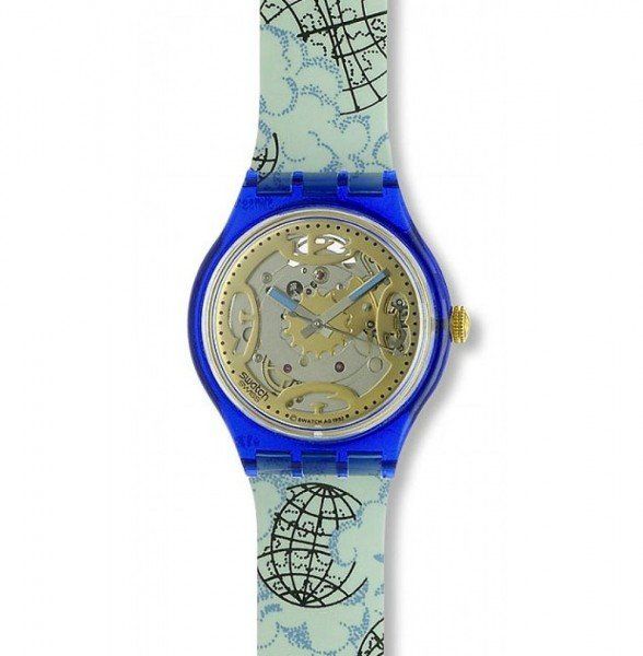 Swatch Orologi: SWATCH Automatic SAN 101 Mappamondo von 1993 – Nuovo e nell'imballaggio originale da Heerbrugg venduto da bue_64