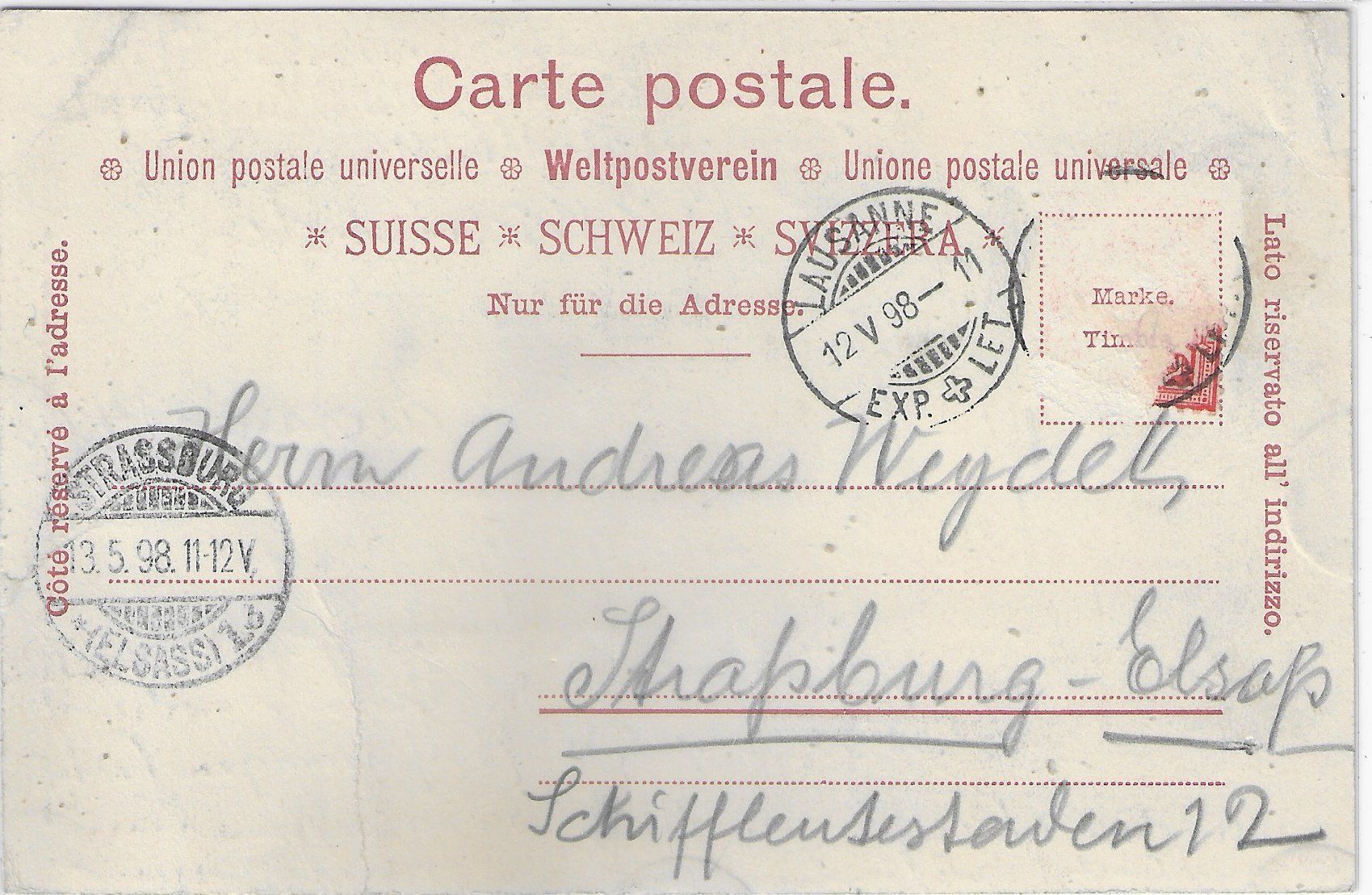 Cartoline postali: Chateau de Chillon - Transportboot - Litho 1898 – Usato da Ettingen venduto da Kartenplanet 1