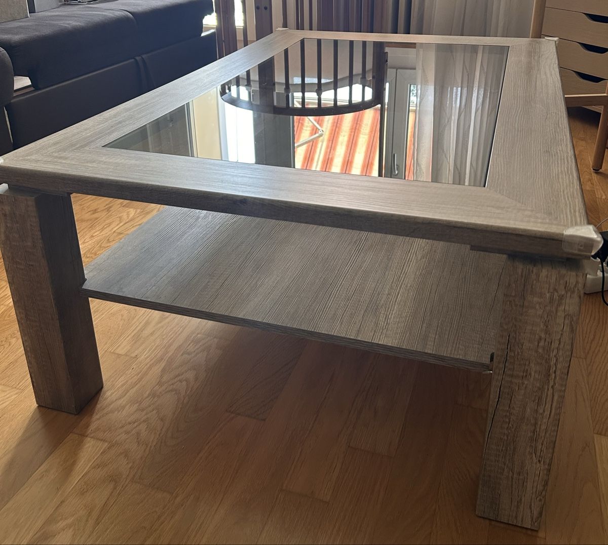 Tables: Rustic Wood Coffee Table with Glass Top & Shelf! – D'occasion à Bern par sil_n2tc 3