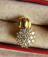 Pendentif or jaune 18 K avec diamants de 1 carat, massif.