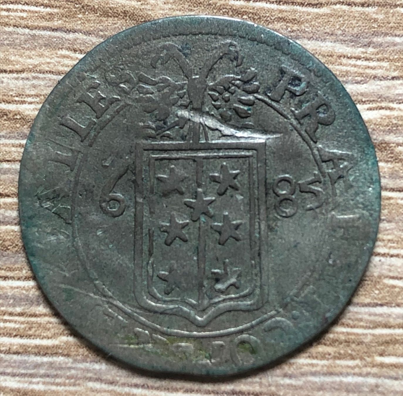 Tutti le monete: Batzen 1685 Wallis, Adrian V. von Riedmatten – Usato da Fribourg venduto da Waldzeichen 1