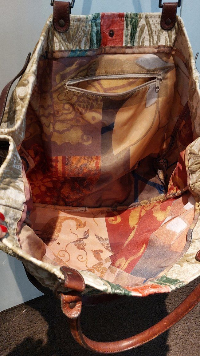 Taschen für Damen: Edle Damentasche mit Lederdetails, Vintage Stil – Gebraucht aus Altendorf von Markus049 2