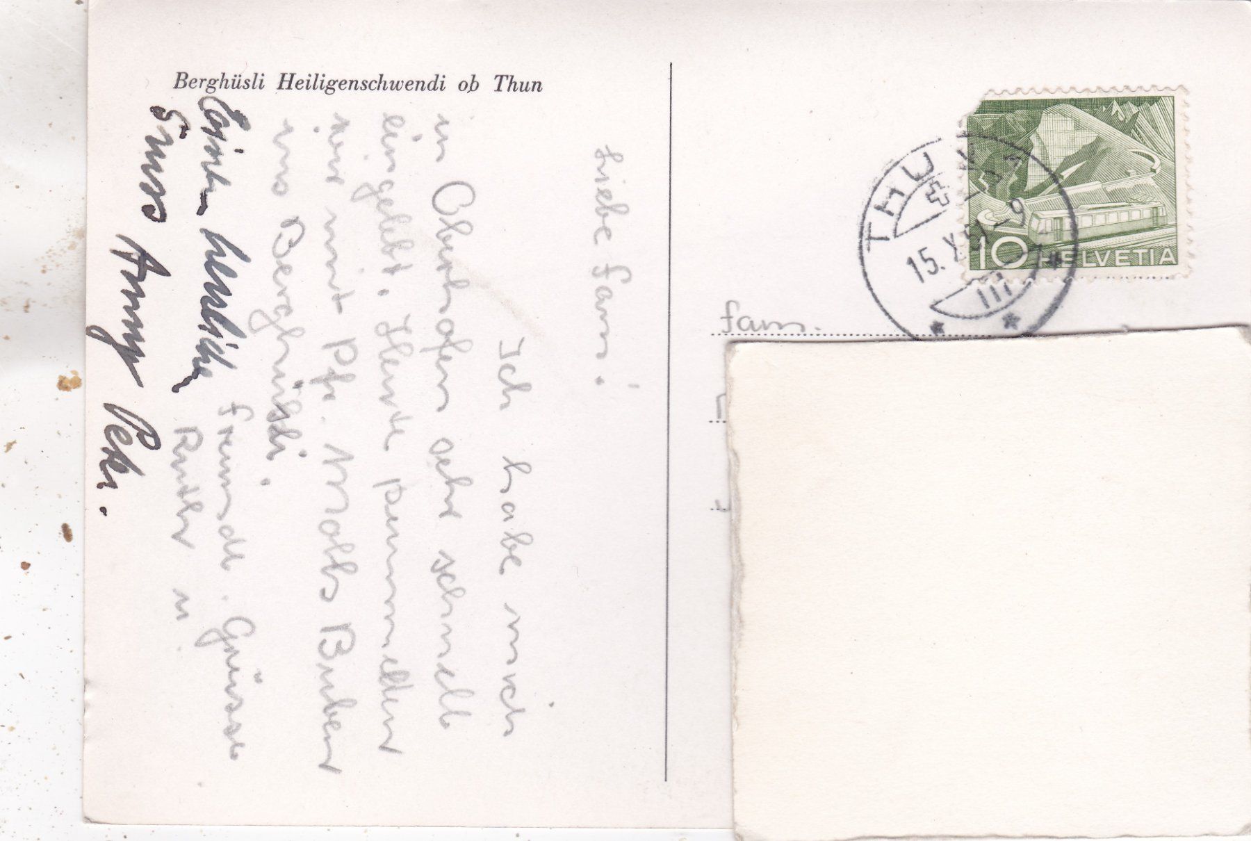 Cartoline postali: Berghüsli Heiligenschwendi ob Thun – Usato da Herisau venduto da Lisegrat2008 1