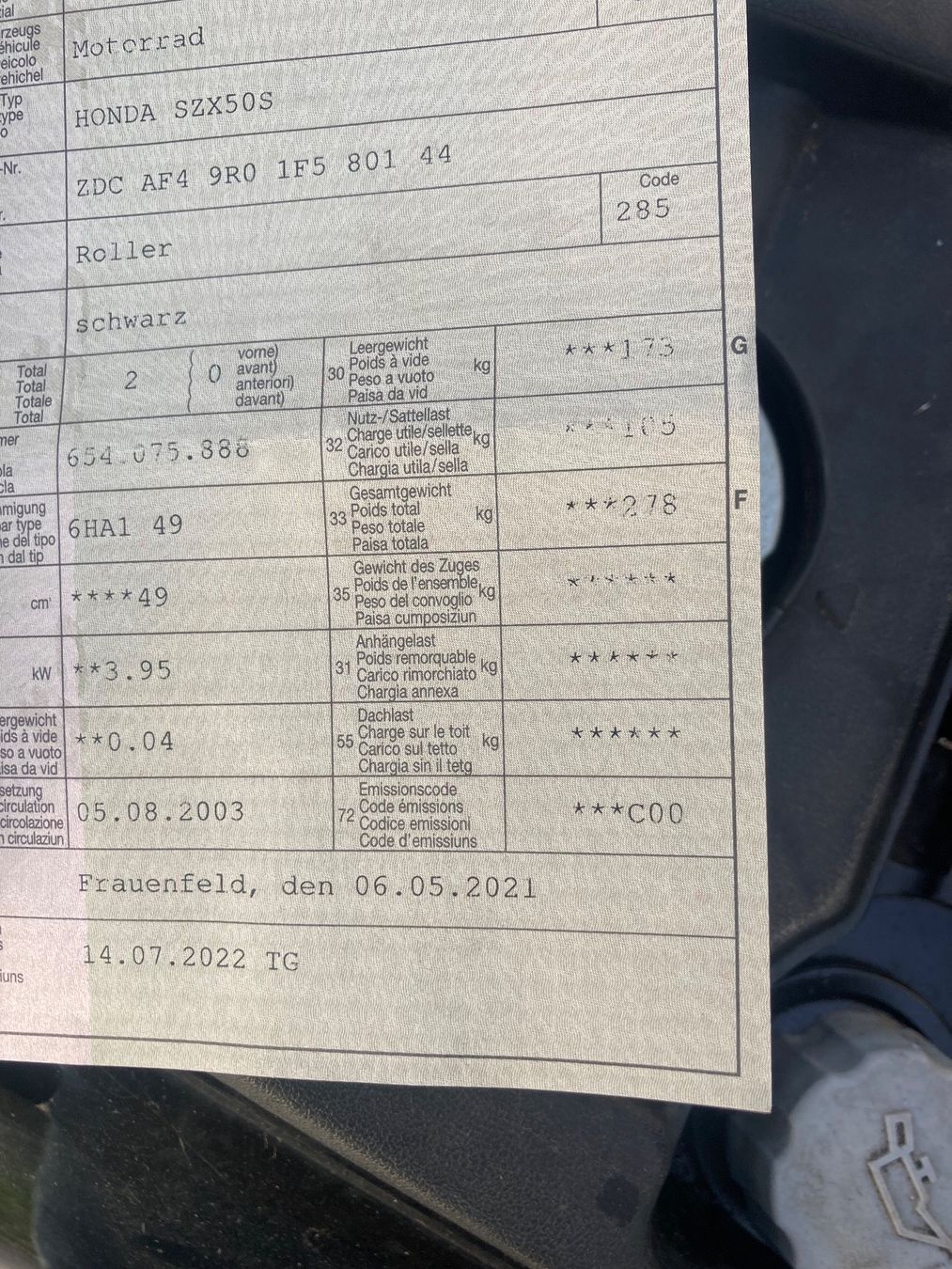 Honda Scooter: Honda szx 50 – Usato da St. Gallen venduto da zx10r 7