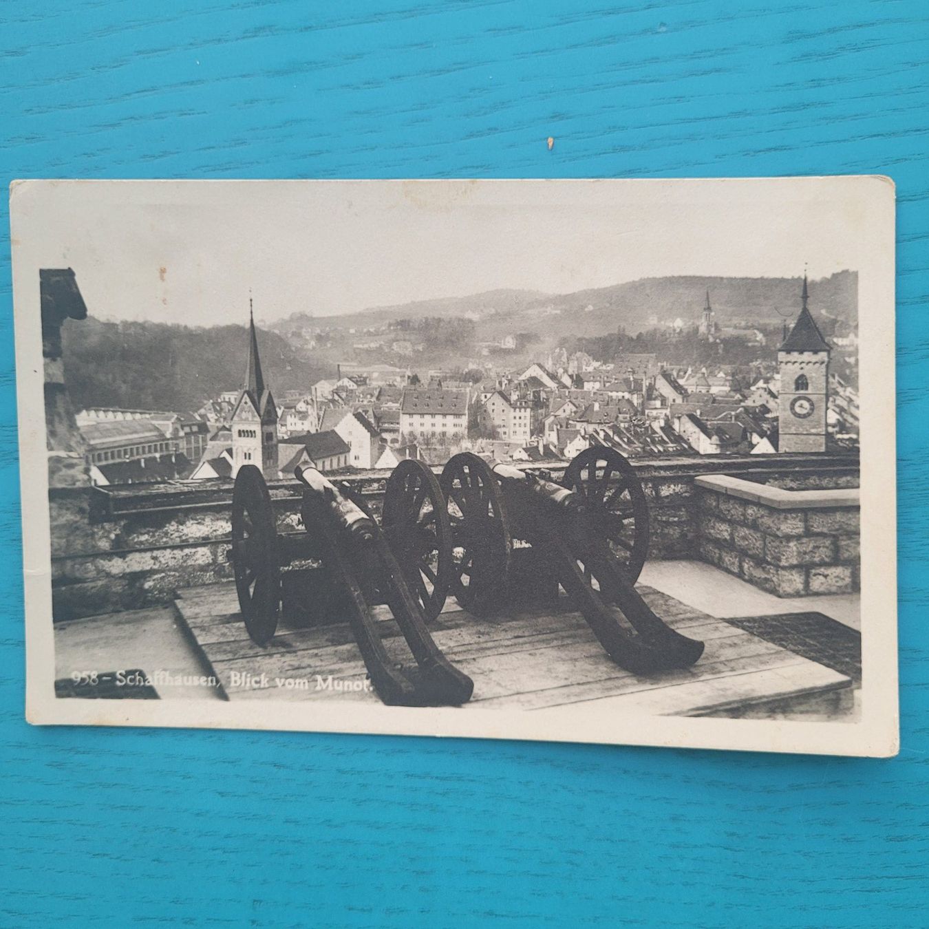 Cartoline postali: Schaffhausen - Blick vom Munot 1931 – Usato da SCHÜBELBACH venduto da CoKaHa