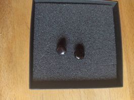 Black Button Earring