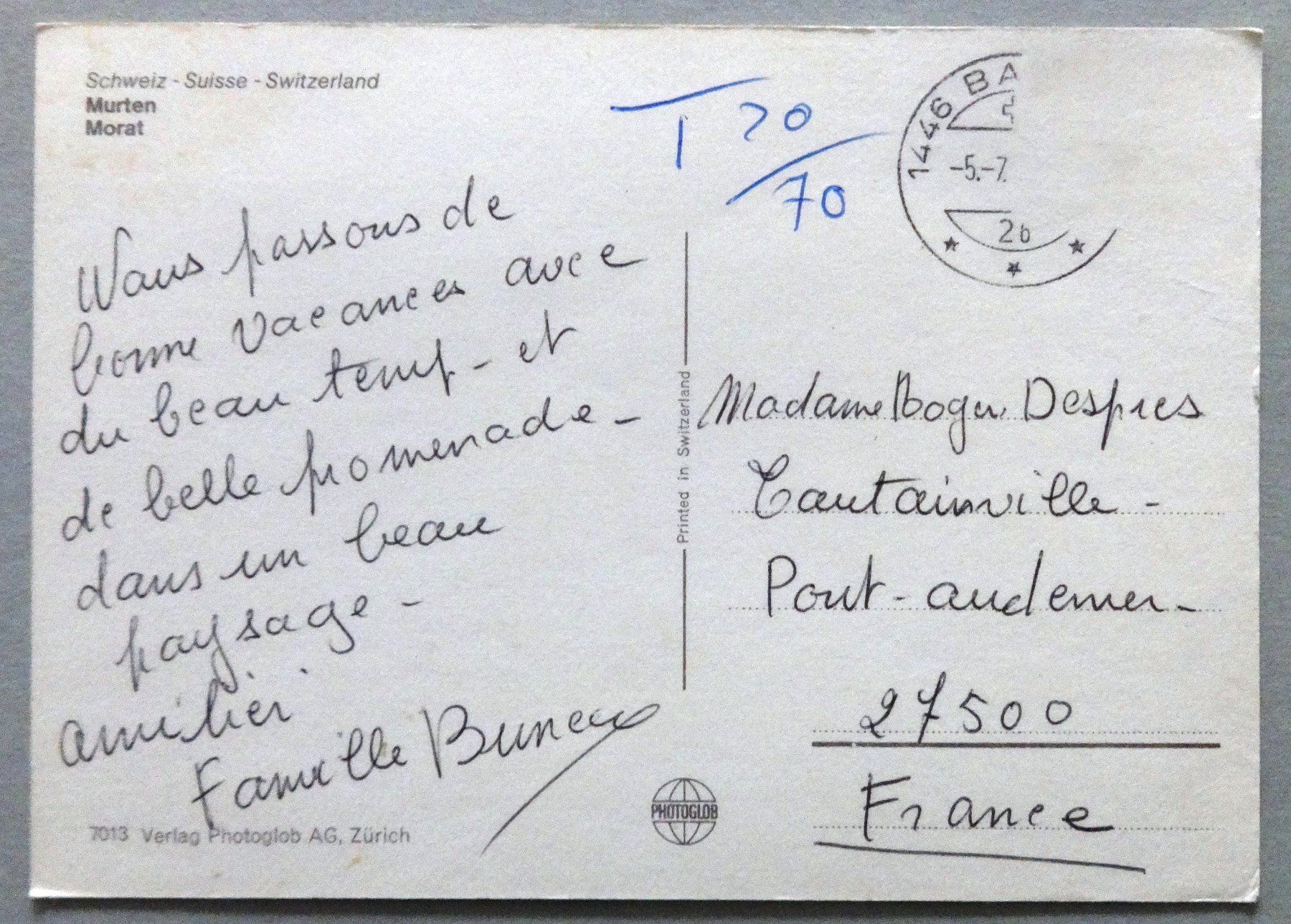 Cartoline postali: Morat - Murten – Difettoso da Fétigny venduto da Billy2miny 1