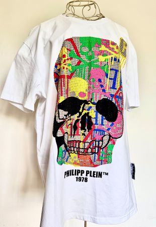 Philipp Plein T-Shirt Totenkopf Strass Sommer Gr. M / L U...
