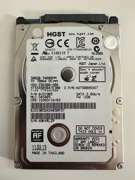 HGST Travelstar Z5K500.B | Disco Rigido Interno 2.5" | 500 GB | SATA III