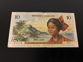 French Antilles, 10 francs, ND (1964)