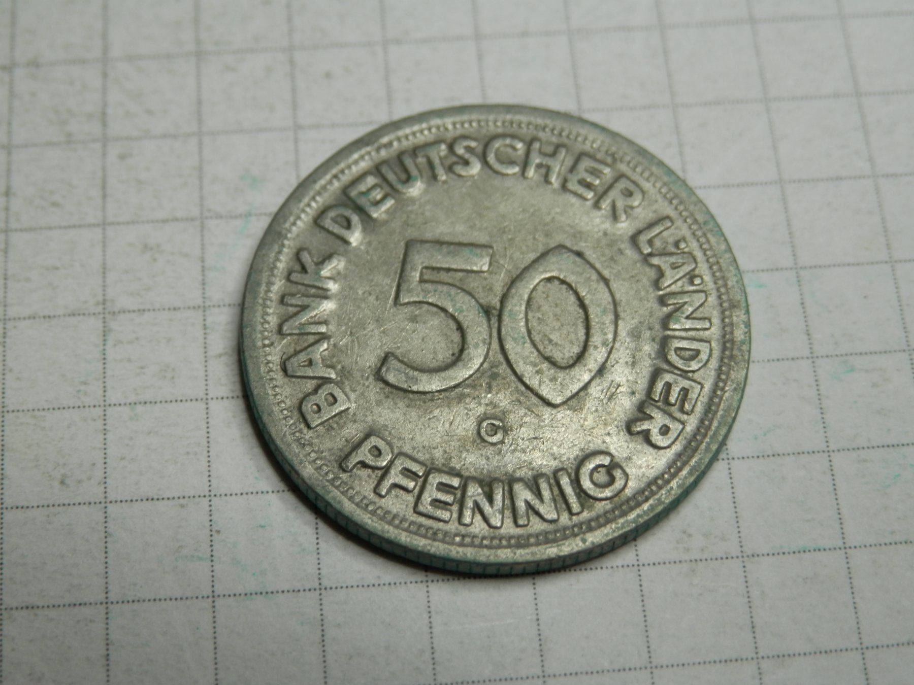Tutti le monete: Deutschland 50 Pfennig, 1949 G – Usato da Weiach venduto da weiach81 1