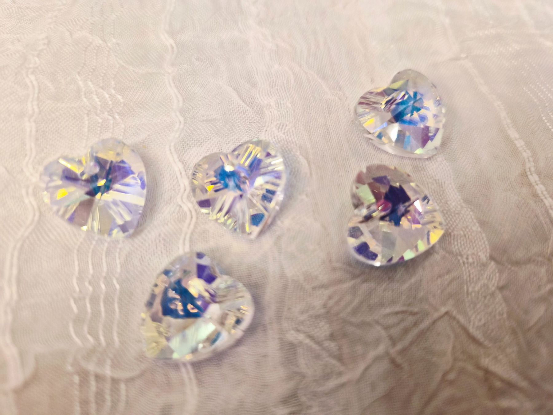 Perle (finte): Glasherz 14mm 5 stück  nr6 – Nuovo e nell'imballaggio originale da Dietikon venduto da Eleda 1