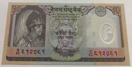 Nepal 10 Rupees Neuwertig