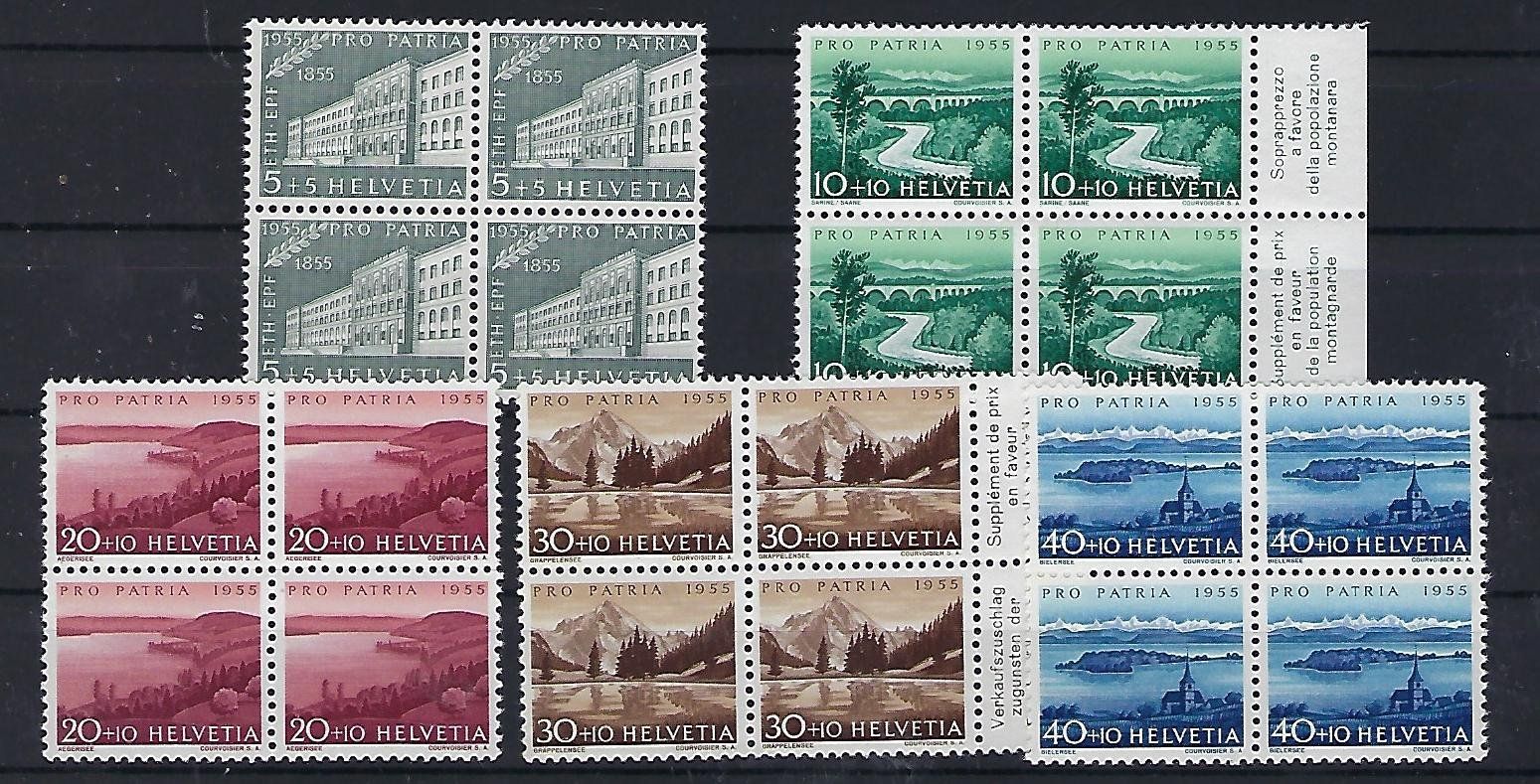 Tutti i francobolli: Pro Patria Viererblocks 1955 postfrisch   15665 – Usato da Lunden venduto da Animus999